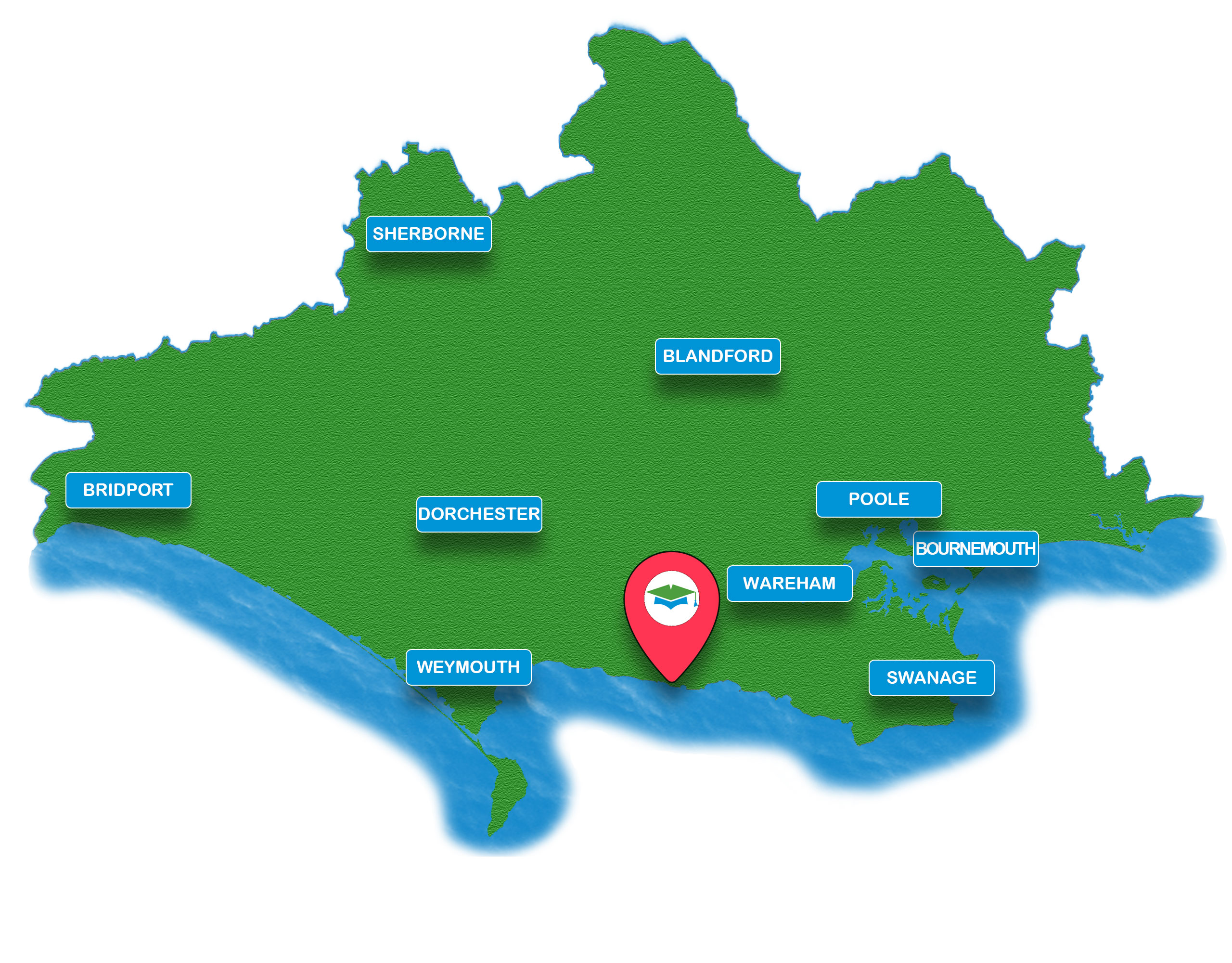 School trip Isle of Wight location map for Durdle Door